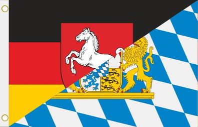 Fahne Flagge Niedersachsen - Bayern Hissflagge 90 x 150 cm