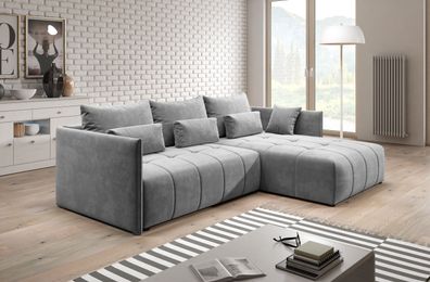 FURNIX Sofa YALTA Couch ausziehbar mit Bettkasten und Kissen Schlafsofa MH 85