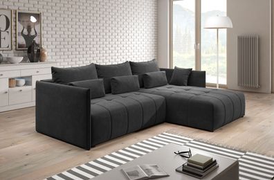 FURNIX Sofa YALTA Couch ausziehbar mit Bettkasten und Kissen Schlafsofa MH 95