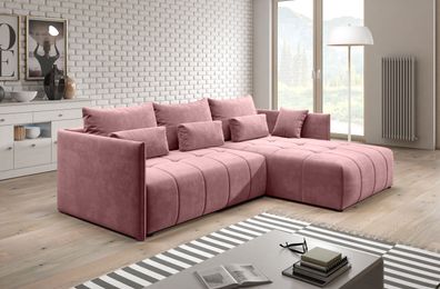 FURNIX Sofa YALTA Couch ausziehbar mit Bettkasten und Kissen Schlafsofa MH 63