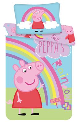 Peppa Wutz PEP016 kuschelweiche Kinderbettwäsche 100 x 135 cm, 100% Baumwolle