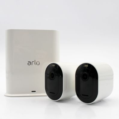Arlo Pro3 WLAN Überwachungskamera aussen, 2K UHD, 2er Set, kabellos, Bewegungsmeld