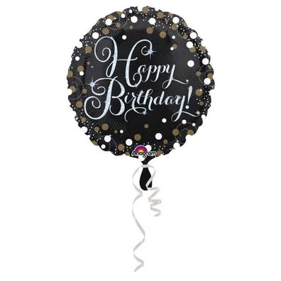 Amscan Anagram Sparkling Birthday Folienballon Rund 43cm Geburtstag Glitter