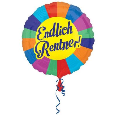 Endlich Rentner Folienballon Rund 43 cm Pension Pensionär Ruhestand Party