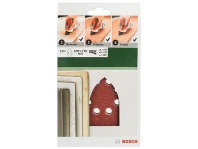 Bosch 10tlg. Schleifblatt-Set für Multischleifer 2 609 256 A79