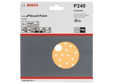 Bosch Schleifblatt C470, 5er-Pack 150 mm, 240