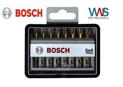 Bosch 8tlg. Robust Line Bit Set Torx Schrauberbit Max Grip T8 bis T40 Länge 49mm