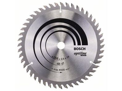 Bosch Kreissägeblatt Optiline Wood 184 x 16 x 2,6 mm, 48