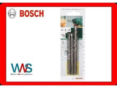 BOSCH 3 tlg. Mehrzweck Bohrer Set 5,5/6/7mm für Holz, Metall usw Uneo SDS-Quick ...