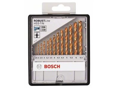 Bosch 13tlg. Robust Line Metallbohrer-Set HSS-TiN, 135°