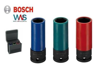 Bosch 3 tlg. Steckschlüsseleinsätze 17/19/21 mit 1/2" Aufnahme Schlagschrauber