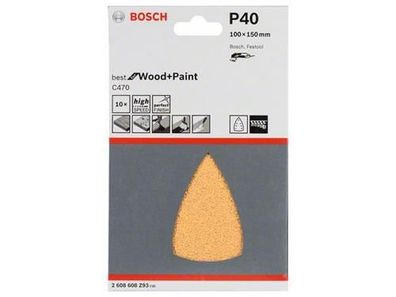Bosch Schleifblatt C470, 10er-Pack 100x150 mm, 40