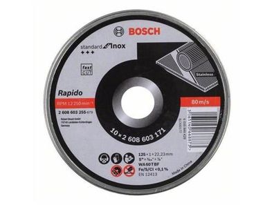 Bosch Trennscheibe gerade Standard for Inox - Rapido WA 60 T BF, 125 mm, 22,23 ...