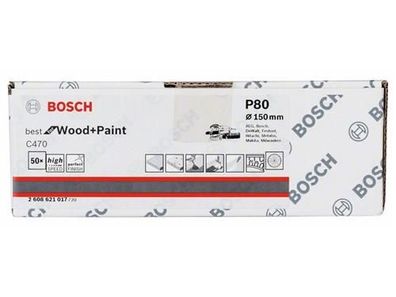 Bosch Schleifblatt C470, 50er-Pack 150 mm, 80