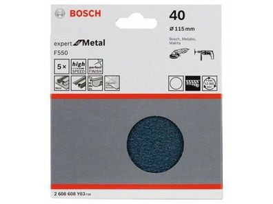 Bosch Schleifblatt F550, 5er-Pack 115 mm, 40