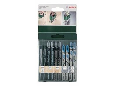 Bosch 10tlg. Stichsägeblatt-Set T-Schaft für Holz un Metall