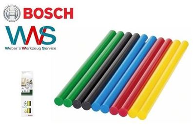 BOSCH 10x Heißklebesticks 7mm Klebesticks Schmelzkleber farbig color