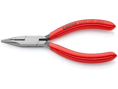 Knipex Flachrundzange mit Schneide schwarz atramentiert 125 mm