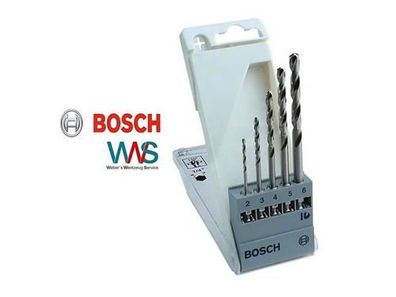 Bosch 5tlg. Metallbohrer Set HSS-G von 2 bis 6mm Sechskantschaft 1/4" 135° NEU!