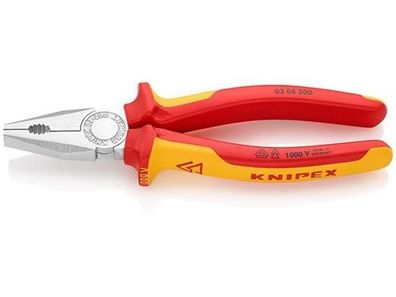 Knipex Kombizange verchromt isoliert mit Mehrkomponenten-Hüllen, VDE-geprüft 200 mm