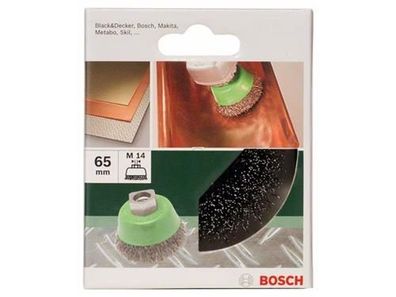 Bosch Topfbürste für Winkel- und Geradschleifer – Gewellter Draht, rostfrei, 65 mm