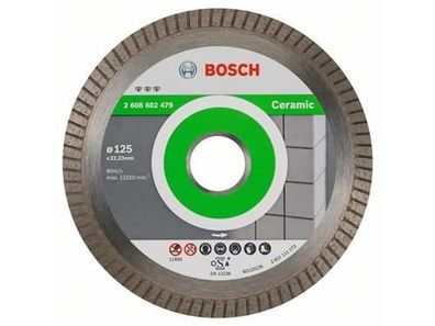 Bosch Diamanttrennscheibe Best for Ceramic Extra-Clean Turbo 125 x 22,23 x 1,4 x 7 mm
