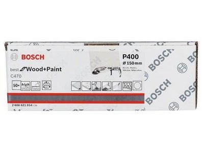 Bosch Schleifblatt Papier C470, 50er-Pack 150 mm, 400