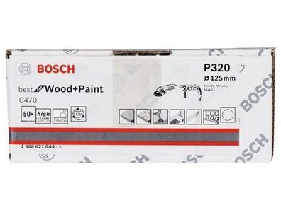 Bosch Schleifblatt Papier C470, 50er-Pack 125 mm, 320