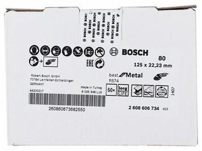 Bosch Fiberschleifscheibe R574, Best for Metal D = 125 mm; K = 80