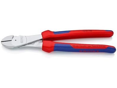 Knipex Kraft-Seitenschneider verchromt mit Mehrkomponenten-Hüllen 250 mm