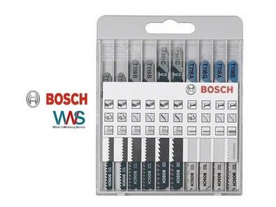 Bosch 10tlg. Stichsägeblatt-Set Basic for Metal and Wood T 119 BO (2x); T 119 B ...