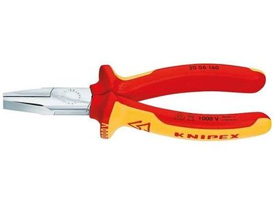 Knipex Flachzange verchromt isoliert mit Mehrkomponenten-Hüllen, VDE-geprüft 160 mm