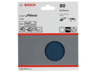 Bosch Schleifblatt F550, 5er-Pack 125 mm, 80