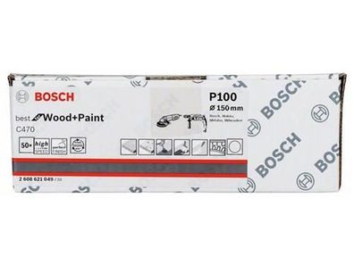 Bosch Schleifblatt Papier C470, 50er-Pack 150 mm, 100
