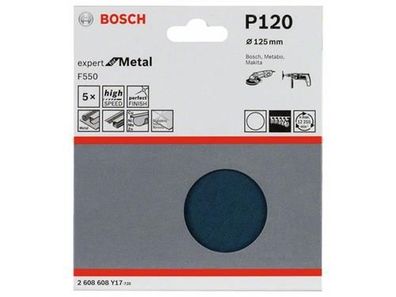 Bosch Schleifblatt F550, 5er-Pack 125 mm, 120