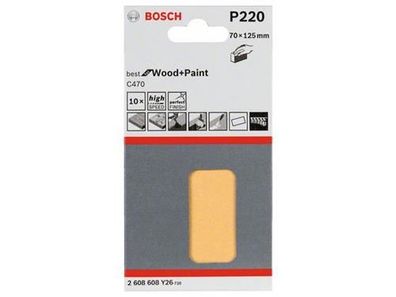 Bosch Schleifblatt C470, 10er-Pack 70 x 125 mm, 220
