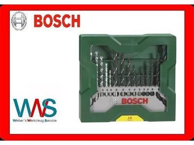 Bosch Mini-X-Line Mixed-Set 15 teilig Bohrer Set Stein Metall Holz