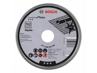 Bosch Trennscheibe gerade Standard for Inox - Rapido WA 60 T BF, 115 mm, 22,23 ...