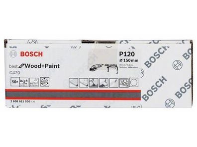 Bosch Schleifblatt Papier C470, 50er-Pack 150 mm, 120