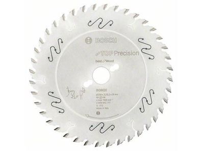Bosch Kreissägeblatt Top Precision Best for Wood 250 x 30 x 3,2 mm, 40