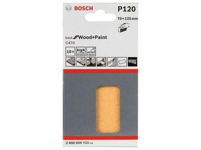 Bosch Schleifblatt C470, 10er-Pack 70 x 125 mm, 120