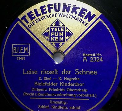 Bielfelder Kinderchor "Schlaf, Kindlein, schlaf / Leise rieselt der Schnee" 1937