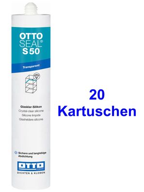 Ottoseal® S50 20 x 310 ml Das Glasklar-Silikon Für innen und außen UV-Beständig