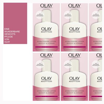 6x100ml Oil of Olaz Olay Beauty Fluid Face&Body Glow Feuchtigkeitspflege