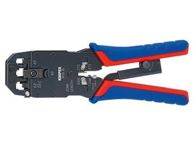 Knipex Crimpzange für Westernstecker brüniert mit Mehrkomponenten-Hüllen 200 mm