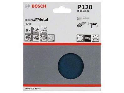 Bosch Schleifblatt F550, 5er-Pack 115 mm, 120