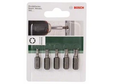 Bosch 5tlg. Schrauberbit-Set Standard für Innen-Torx-Schrauben (T)