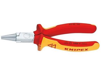 Knipex Rundzange verchromt isoliert mit Mehrkomponenten-Hüllen, VDE-geprüft 160 mm