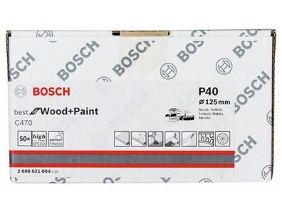 Bosch Schleifblatt C470, 50er-Pack 125 mm, 40