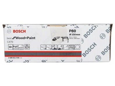 Bosch Schleifblatt Papier C470, 50er-Pack 150 mm, 80
